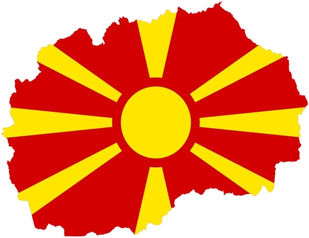 The Flag of Republic of North Macedonia